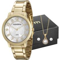 Kit Relógio Mondaine Feminino com Colar e Brincos 53534LPMVDE1K1