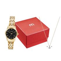 Kit Relógio Mondaine Feminino Dourado 32796LPMKDE2K1