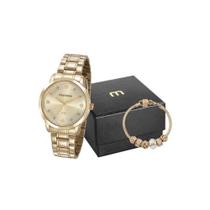 Kit Relógio Mondaine Feminino Dourado 83430Lpmvde1k3