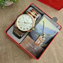 Kit Relógio Mondaine Maculino Salmo 91 com colar 99843GPMKDE1K1 Kit Relógio Mondaine Maculino Salmo 91 com colar 99843GPMKDE1K1