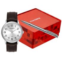 Kit Relógio Mondaine Masculino Couro Marrom 99835G0MVNH2K1