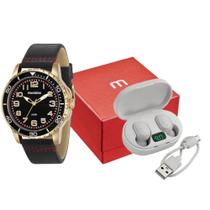Kit Relógio Mondaine Masculino Dourado Couro 76710GPMVDH4K4 Kit Relógio Mondaine Masculino Dourado Couro 76710GPMVDH4K4