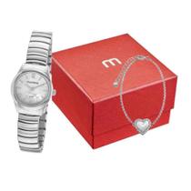 Kit Relógio Mondaine Prata Feminino 32457L0MVNE2K1