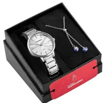 Kit Relógio Mondaine Prata Feminino 32499L0Mkne2K2