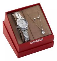 Kit Relógio Mondaine Prata Feminino 32610l0mkne2k1 Kit Relógio Mondaine Prata Feminino 32610l0mkne2k1