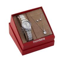 Kit Relógio Mondaine Prata Feminino 32610L0Mkne2K1