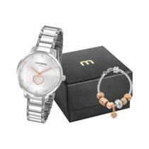 Kit Relógio Mondaine Prata Feminino 53863L0MVNE2K1