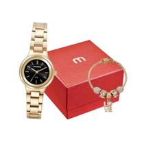 Kit Relógio+Pulseira Mondaine Dourado Feminino 99639LPMVDE3K