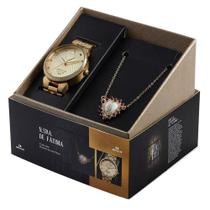 Kit Relógio Seculus Dourado Feminino Fátima 44013LPSKDA1K1 Kit Relógio Seculus Dourado Feminino Fátima 44013LPSKDA1K1