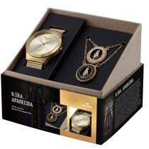 Kit Relógio Seculus Dourado Nossa Senhora 44040LPSKDA1K1