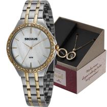 Kit Relógio Seculus Feminino com Colar 77114LPSKBS2K1 Kit Relógio Seculus Feminino com Colar 77114LPSKBS2K1