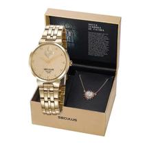 Kit Relógio Seculus Feminino Com Colar Nossa Senhora de Fátima 35007LPSKDS1K1