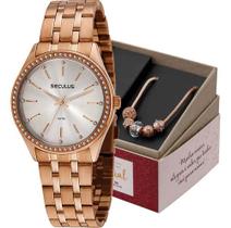 Kit Relógio Seculus Feminino com Pulseira 77135LPSKRS2K1