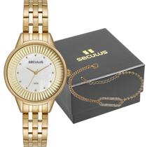 Kit Relógio Seculus Feminino Com Pulseira 77177LPSKDS1K2