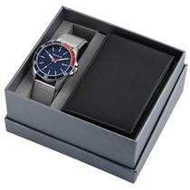 Kit Relógio SECULUS Masculino Casual Prata Com Carteira Referência: 77211G0SKNA1K1