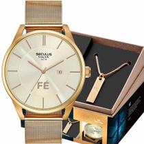 kit Relógio Seculus Masculino Coleção Fé 44133GPSKDA1K1 kit Relógio Seculus Masculino Coleção Fé 44133GPSKDA1K1