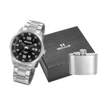 Kit Relógio SECULUS Prata Masculino + Cantil - 20802G0SVNA3k1