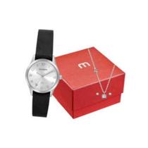 Kit Relógio + Semijoia Mondaine Prata Feminino
