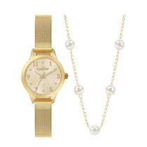 Kit Relógio+Semijoias Condor Dourado Feminino CO2035NHS/K4X Kit Relógio+Semijoias Condor Dourado Feminino CO2035NHS/K4X