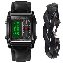 Kit Relógio Skmei Masculino Digital Analógico Com Bracelete Kit Relógio Skmei Masculino Digital Analógico Com Bracelete