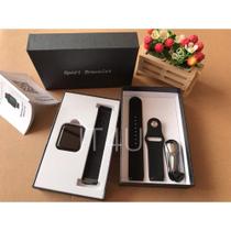 Kit Relógio Smartwatch Preto + 2 Pulseiras + Fone Bluetooth