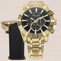 Kit Relógio Technos Masculino Analogico Legacy Troca de Pulseira Dourado JS26AET/T1P