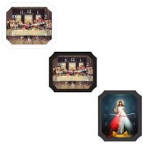 Kit Relógios de parede retangular santa ceia misericordioso