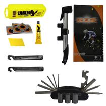 Kit Remendo Bomba Ferramentas Pneu Espatula Bike Consertar Remendar Furo Camara Kit Remendo Bomba Ferramentas Pneu Espatula Bike Consertar Remendar Furo Camara