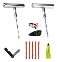 Kit Remendo Metal Reparo Macarrão Pneu Carro Moto Sem Câmara
