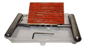 Kit Remendo Pneu Tubeless Carro e Moto, 10 Cordões 6 mm, Escariador e Aplicador em Ferro, Estojo Plástico, Reparo Sem Câmara, Macarrão Furo Prego