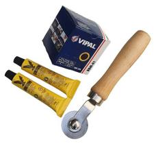 Kit Remendo Reparo Bike Moto Vipal RBM-01 Caixa C/ 100 Pçs + 2 Colas Remendo Frio + Rodilho