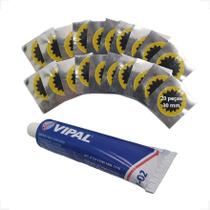 Kit Remendo Vipal Moto Bicicleta 30mm Estrela 20 Pç Cola Kit Remendo Vipal Moto Bicicleta 30mm Estrela 20 Pç Cola