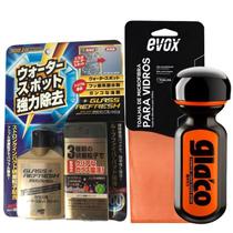 Kit remove manchas e cristaliza vidros glaco fusso e flanela