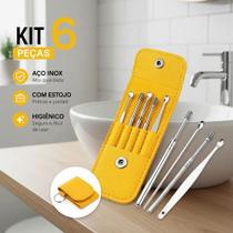 Kit Removedor Cera Ouvido 6 Peças Aço Inox Com Estojo Kit Removedor Cera Ouvido 6 Peças Aço Inox Com Estojo