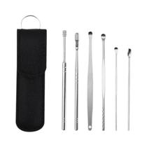 Kit Removedor De Cera De Ouvido Em Aço Inoxidável 6 Peças - Ferramenta De Limpeza De Ouvido Com Kit Removedor De Cera De Ouvido Em Aço Inoxidável 6 Peças - Ferramenta De Limpeza De Ouvido Com