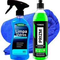 Kit Removedor de Chuva Acida Manchas Vidro Janela Prizm Limpa Vidro Box Blindex Parabrisa