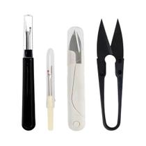 Kit Removedor De Costura Com Cortador De Linha 4 Peças, Desfazedor De Costura, Tesoura Para