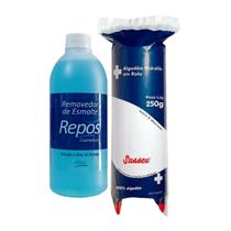 Kit Removedor de Esmaltes a Base de Acetona e Algodão Hidrófilo Kit Removedor de Esmaltes a Base de Acetona e Algodão Hidrófilo