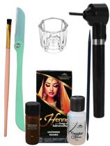 Kit renna sobrancelha profissional design henna sobrancelha mini mixer palito pincel chanfrado