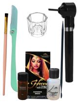 Kit renna sobrancelha profissional design henna sobrancelha mini mixer palito pincel chanfrado Kit renna sobrancelha profissional design henna sobrancelha mini mixer palito pincel chanfrado