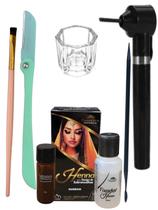 Kit renna sobrancelha profissional design henna sobrancelha mini mixer palito pincel chanfrado