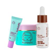 Kit Renovadores Kokeshi Creme Sérum Facial Pele de Porcelana Sérum Tudo em 1 Olhos de Gueixa Kit Renovadores Kokeshi Creme Sérum Facial Pele de Porcelana Sérum Tudo em 1 Olhos de Gueixa