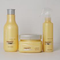 Kit Repair Line Hobety Shampoo 300ml Emulsão 300gr Leave in 100ml Kit Repair Line Hobety Shampoo 300ml Emulsão 300gr Leave in 100ml