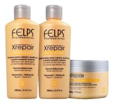 Kit Reparador e Hidratante Shampoo e Condicionador X-Repair Evita a Queda e Devolve o Brilho aos Fios - Felps