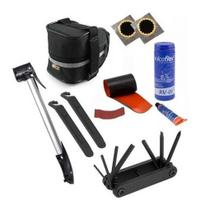 Kit Reparo Bike Bolsa Selim Bomba Canivete Remendo Espatula