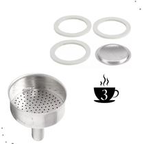 Kit Reparo Cafeteira Italiana 3 Xícaras Funil Filtro