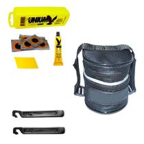 Kit Reparo Camara De Ar Bike Com Bolsa Selim Para Guardar O Kit Com Segurança