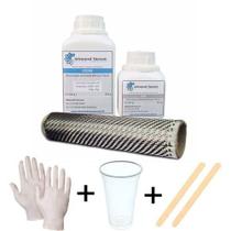 Kit Reparo Com Fibra De Carbono + Resina Epoxi + Luva + Copo