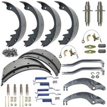 Kit reparo com sapata patim lona fibra tambor freio traseiro f4000 - d40 - gmc 6100 6150 volare a5 a6 vw 5140 5150