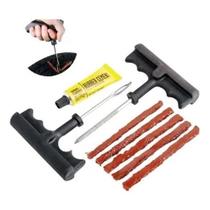 Kit Reparo Conserto Remendo Pneu Carro Moto Sem Camara com Macarrão e Emergencial